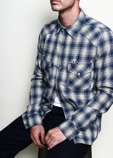  Western Shirt // Navy Plaid